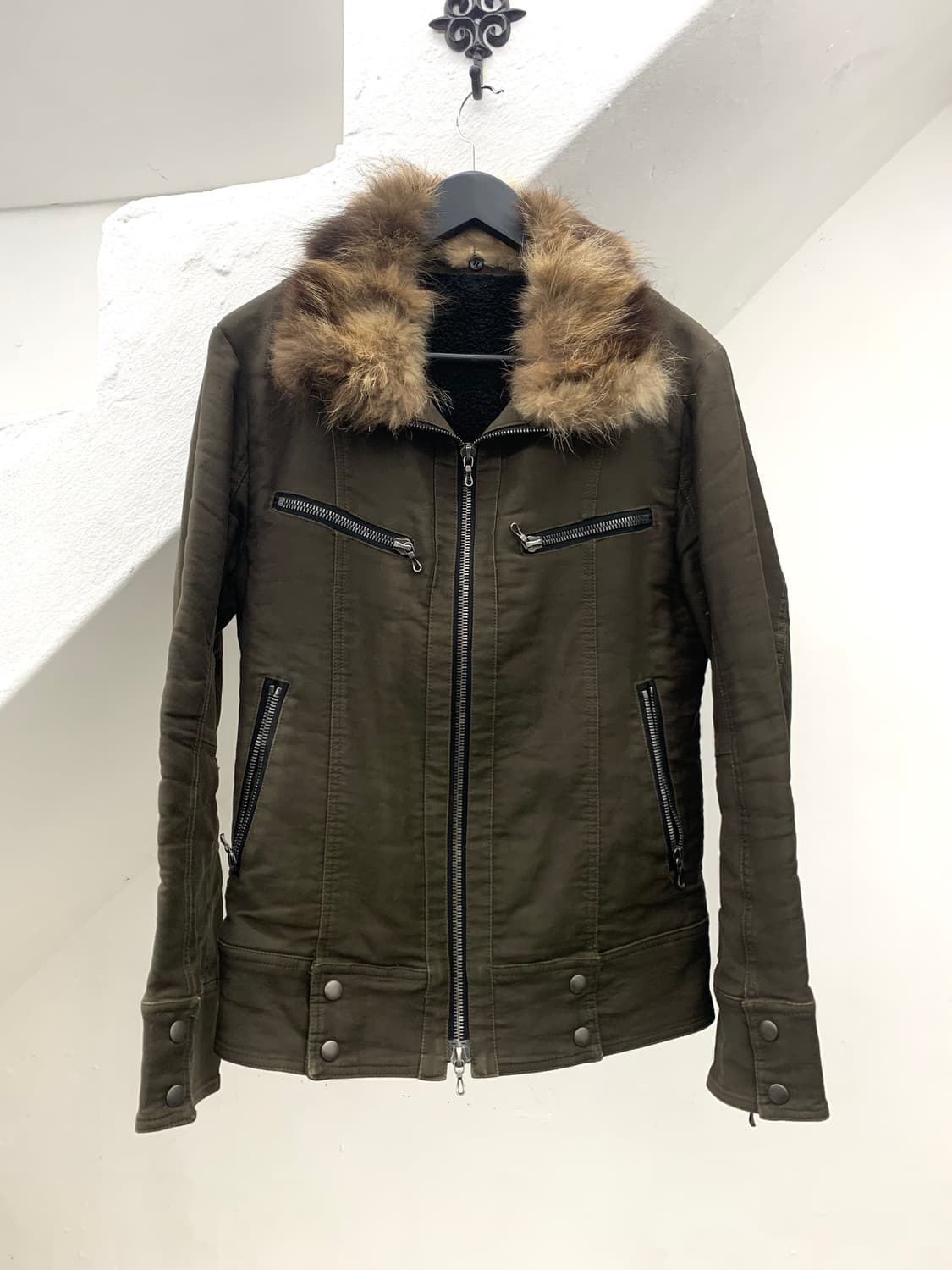 Shellac fur trimmed rider jacket   상품이미지1