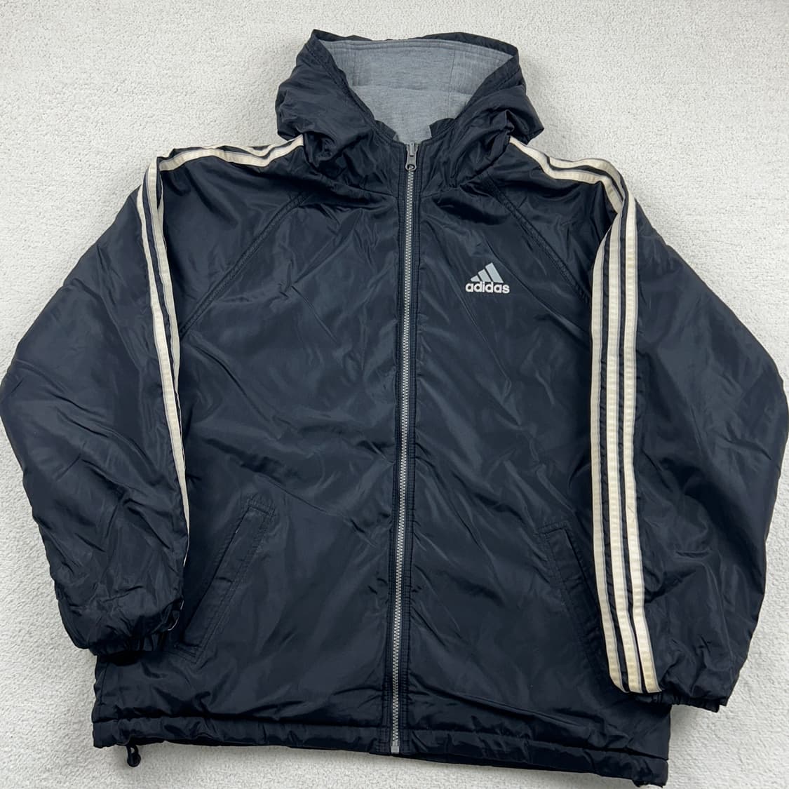 90s 아디다스 올드스쿨 빅로고 리버시블 후드 점퍼 상품이미지7