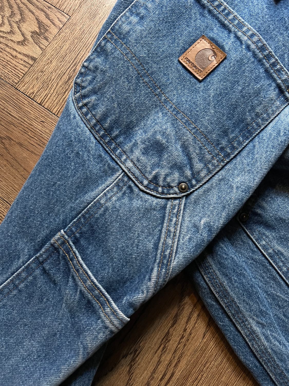 [32]칼하트 USA 빈티지 워싱 컷오프 더블니 워크 데님 팬츠 상품이미지7