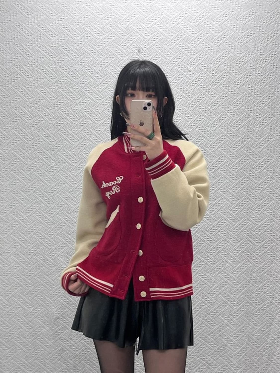 빈티지 레트로 하이틴 00's 버건디 울 바시티 자켓 M C11635 상품이미지1