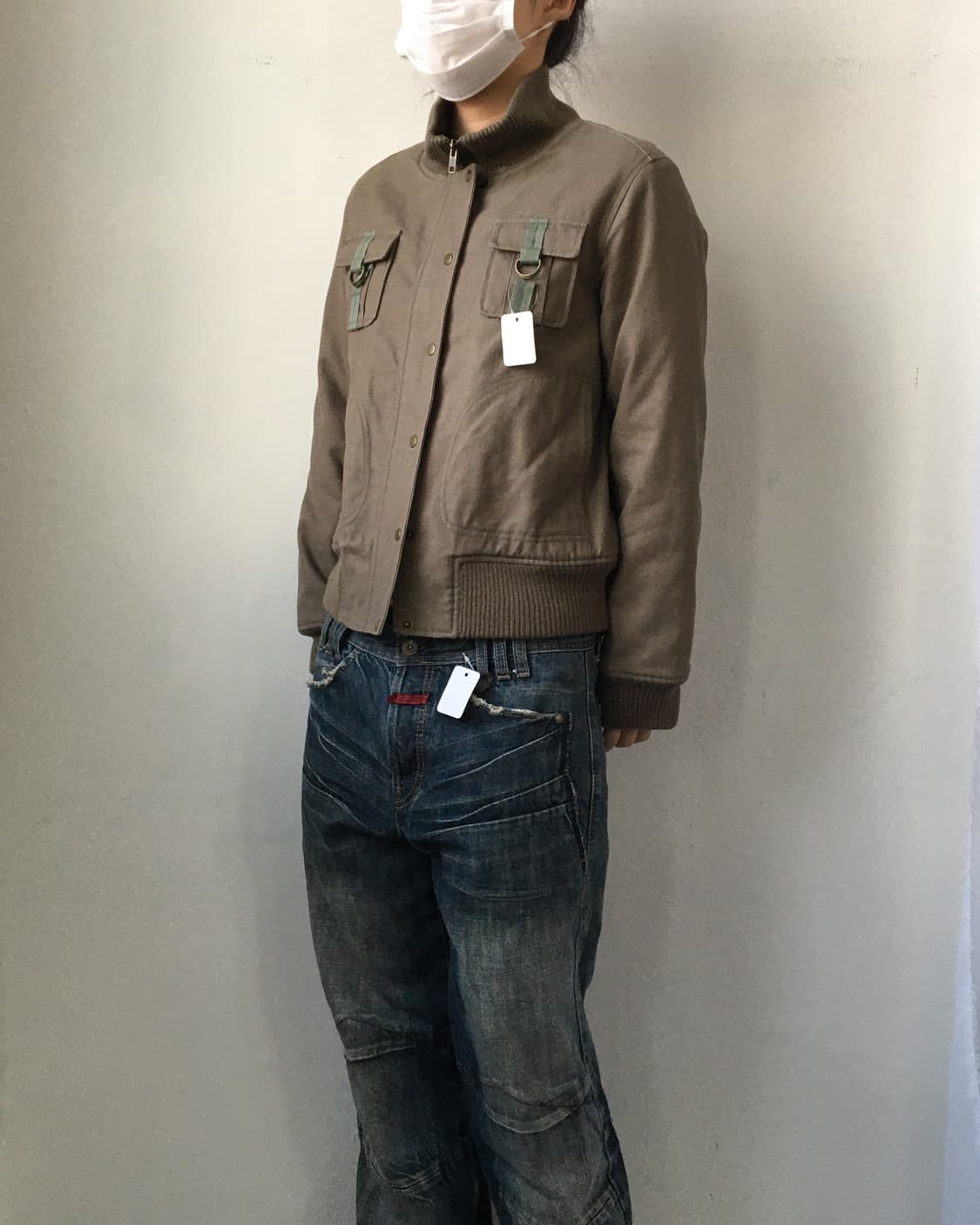 Pocket point high neck bomber jacket 상품이미지6