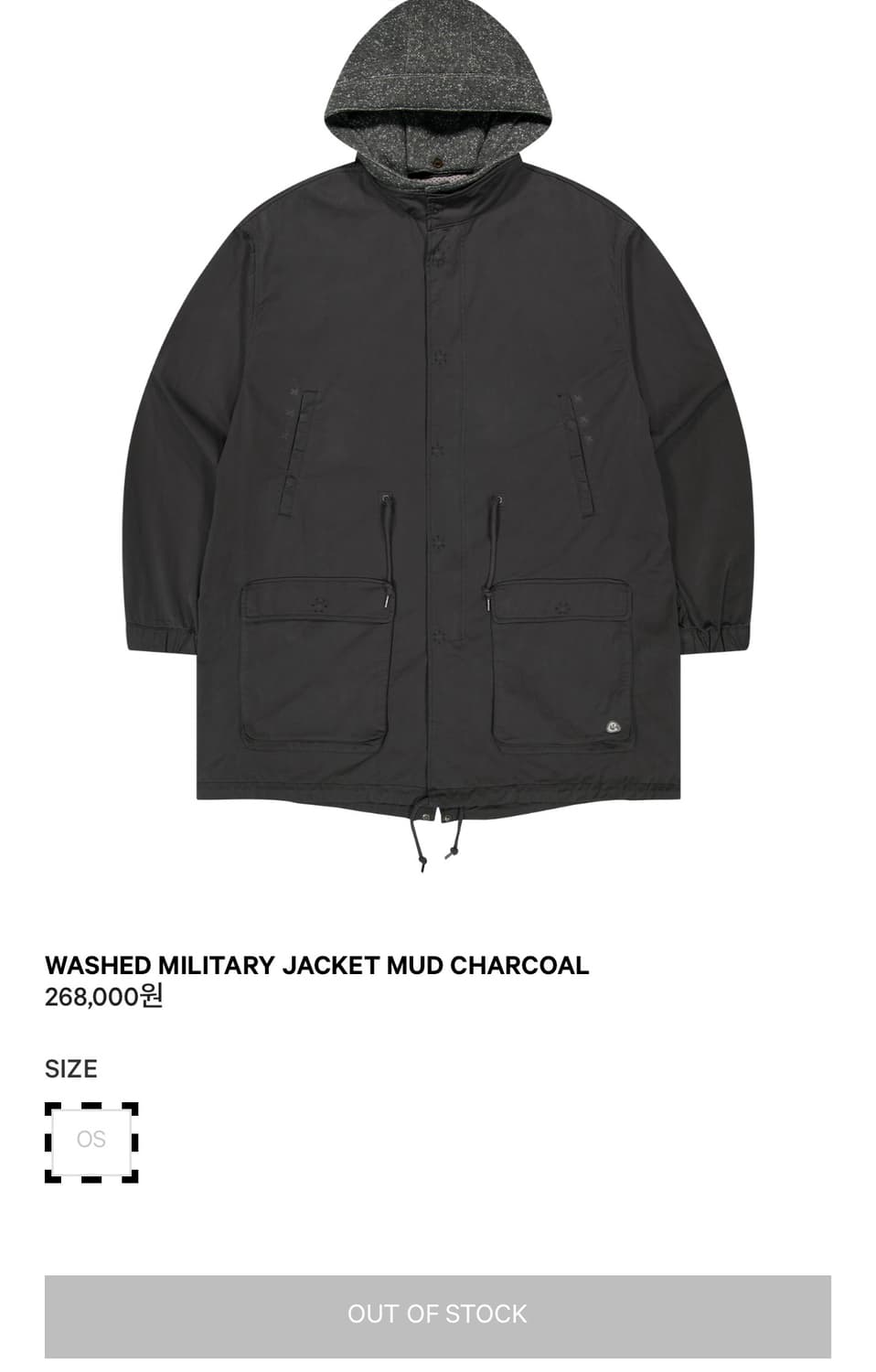 코이세이오 야상 밀리터리 자켓 머드 차콜 상품이미지1