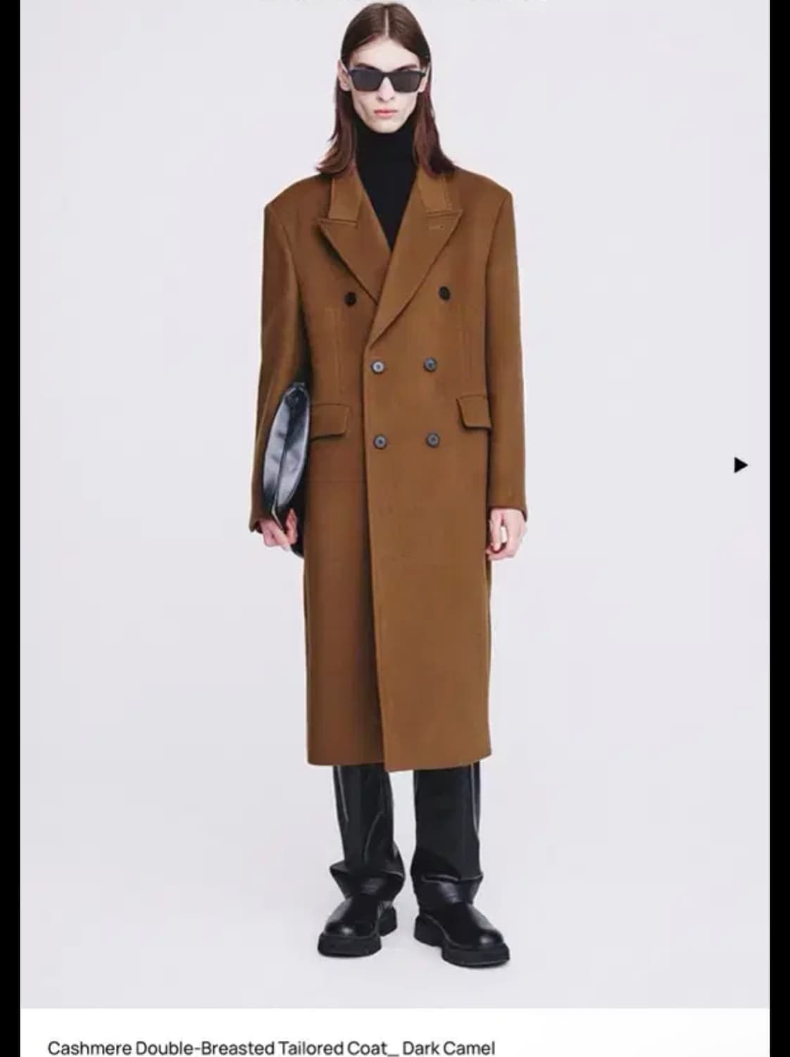 토니웩 더블 브레스트드 테일러드 코트 다크 카멜 L 팝니다 상품이미지1