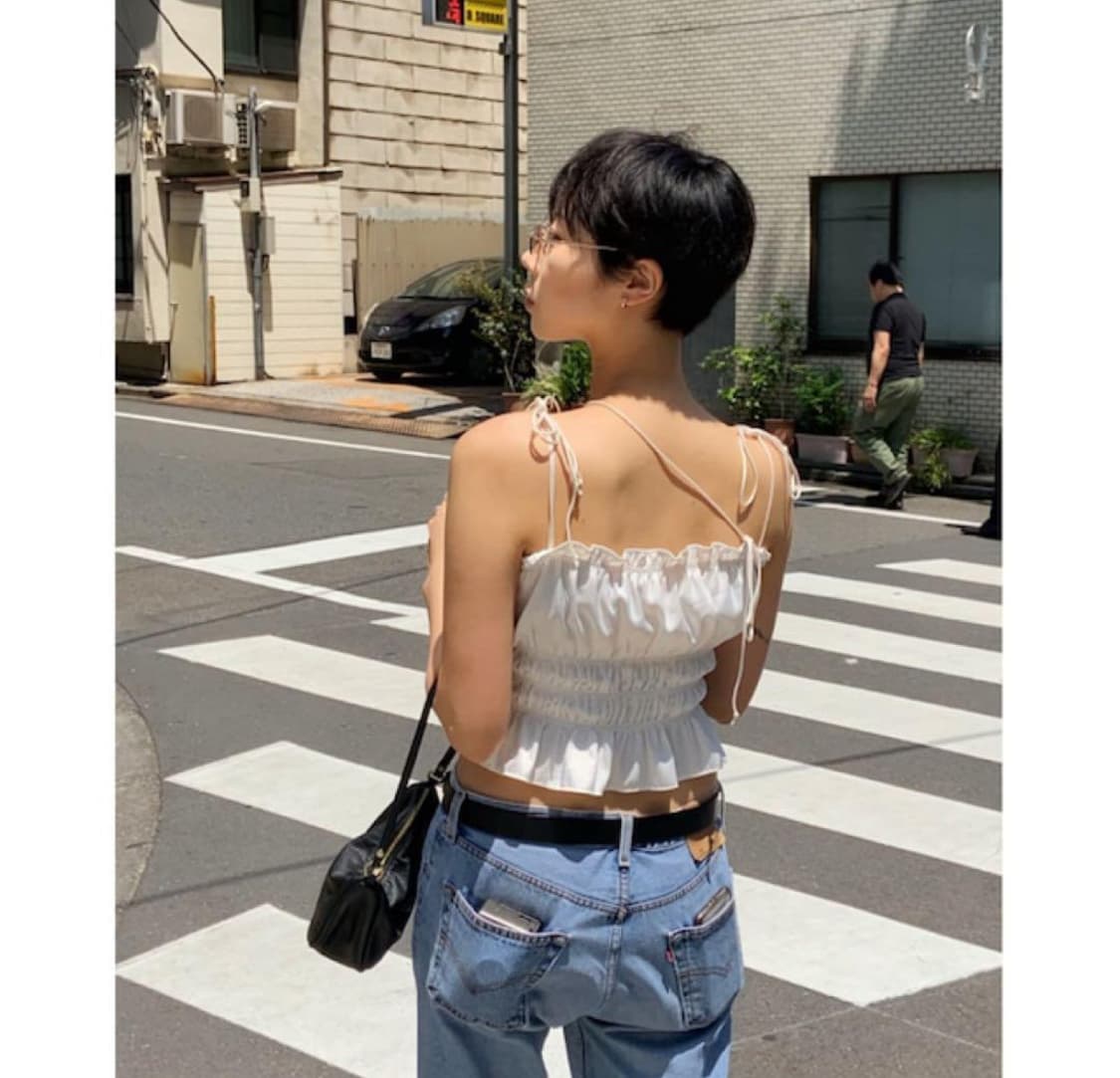 스푸닝 글로니 러브탑 나시 outta love top 베이지 상품이미지2