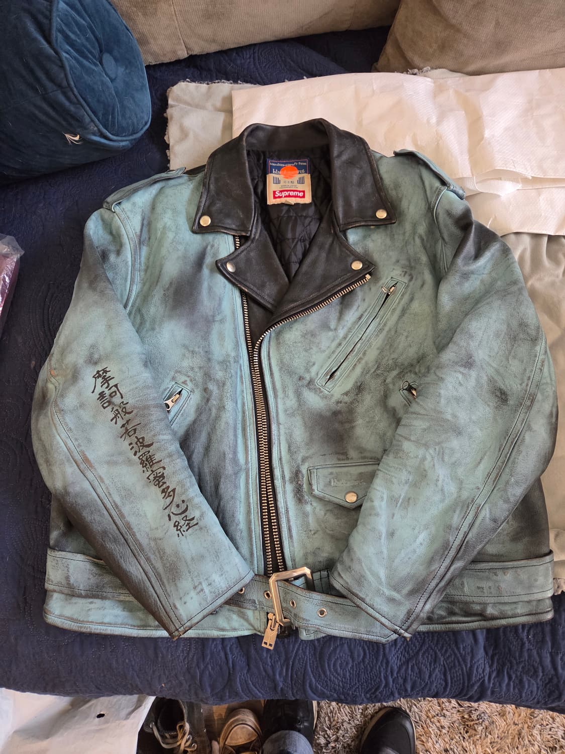 Supreme x Blackmeans Painted Leather 자켓 상품이미지2