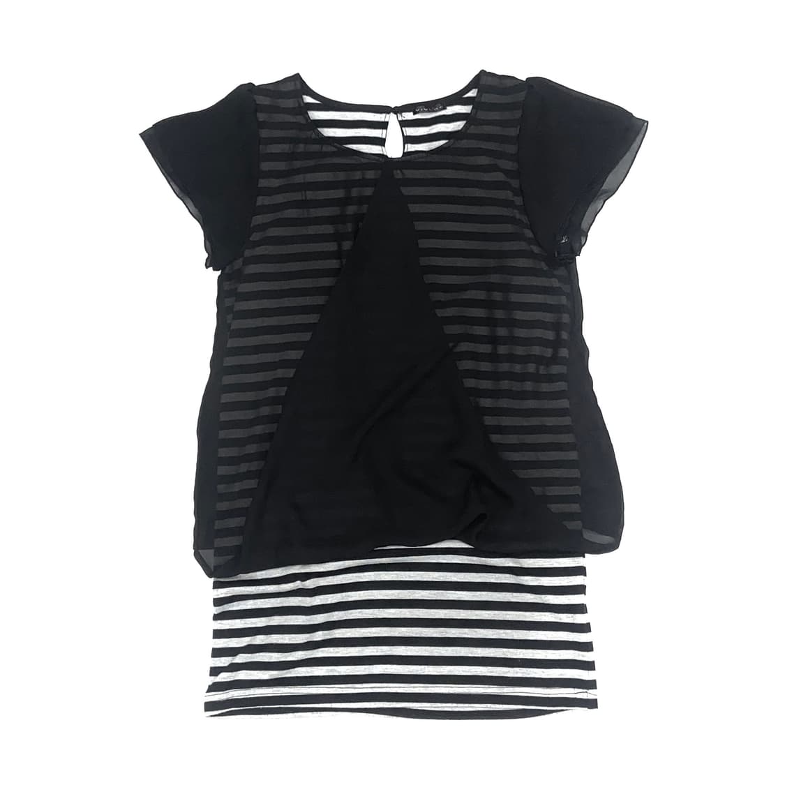 Shadow stripe layered Tee 상품이미지2