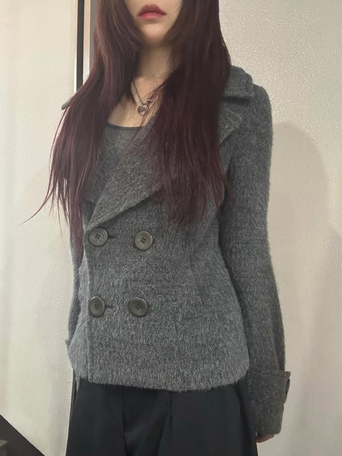 Alpaca Blend Double-Breasted Jacket 상품이미지1