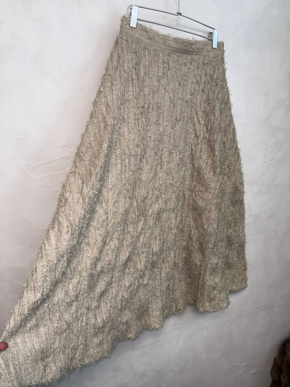 Ash beige grunge fur skirt 상품이미지2