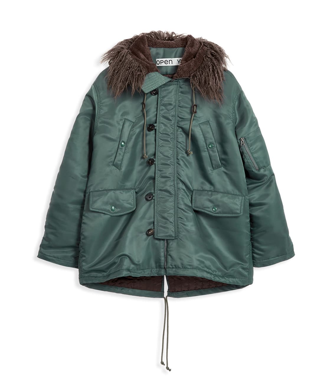 Open yy 폭스퍼 후드자켓 카키 상품이미지1