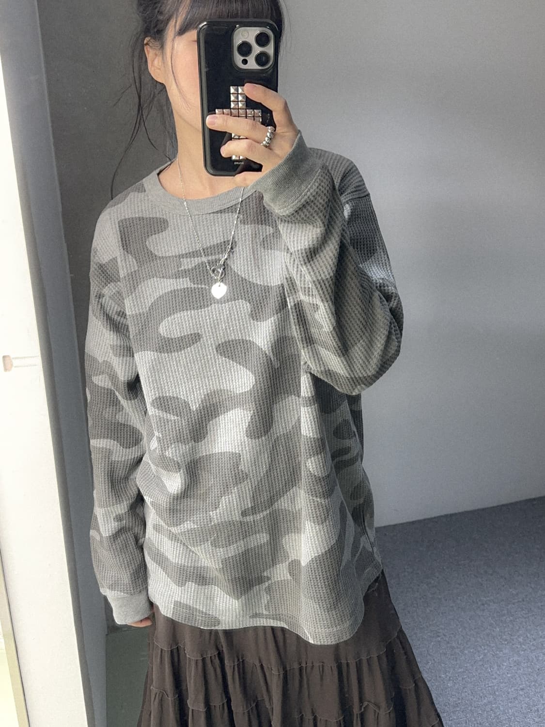 gray camo waffle L/S 상품이미지2