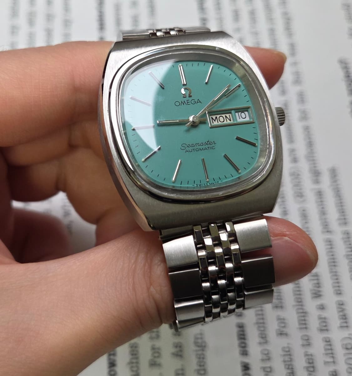 빈티지 오메가 씨마스터 테레비 애플민트 데이데이트 (일자형 브슬 ver) 상품이미지3