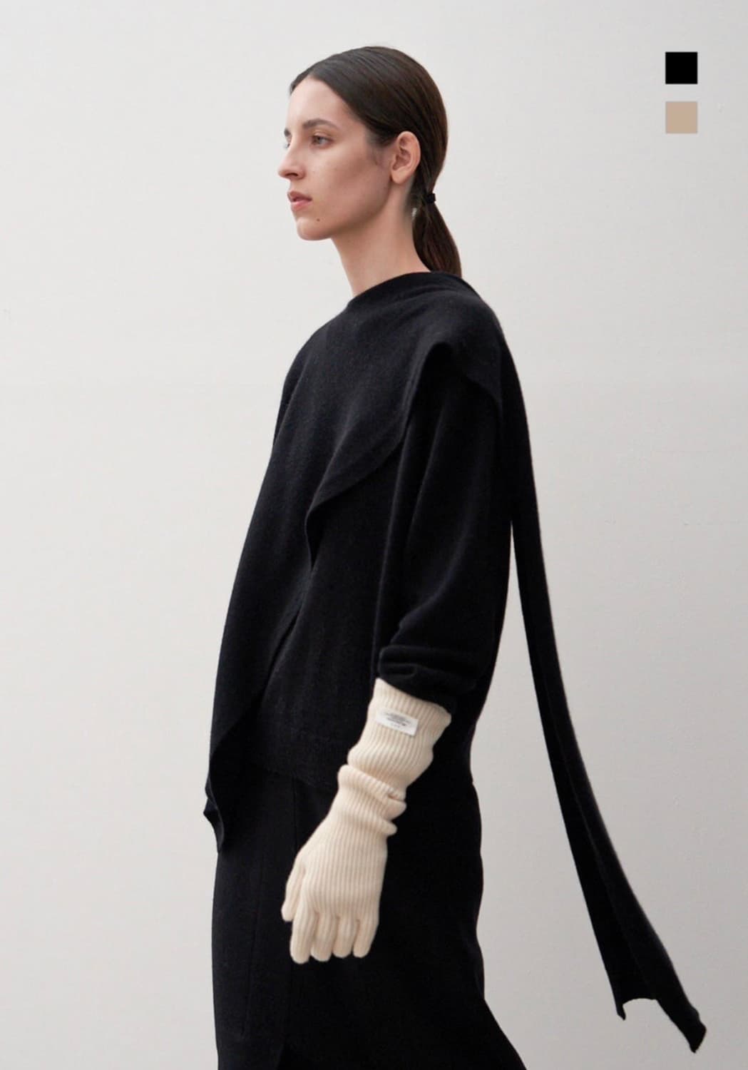 GBH 22WI TASMANIA MUFFLER KNIT Black 상품이미지1