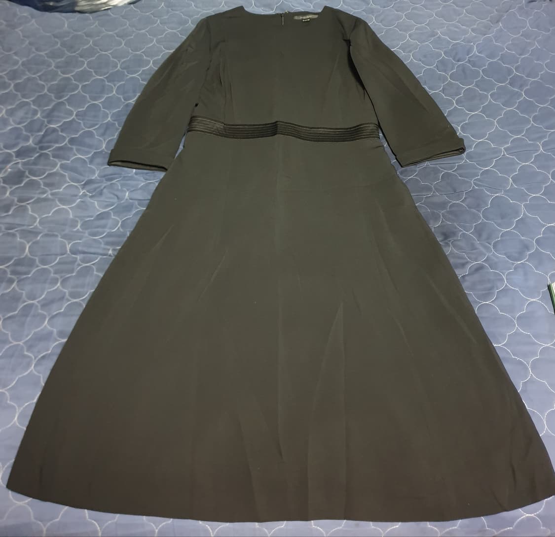 (빈티지) 아이잗바바 안감 실크100% 폴리 반팔 원피스 블랙 (66) 상품이미지1