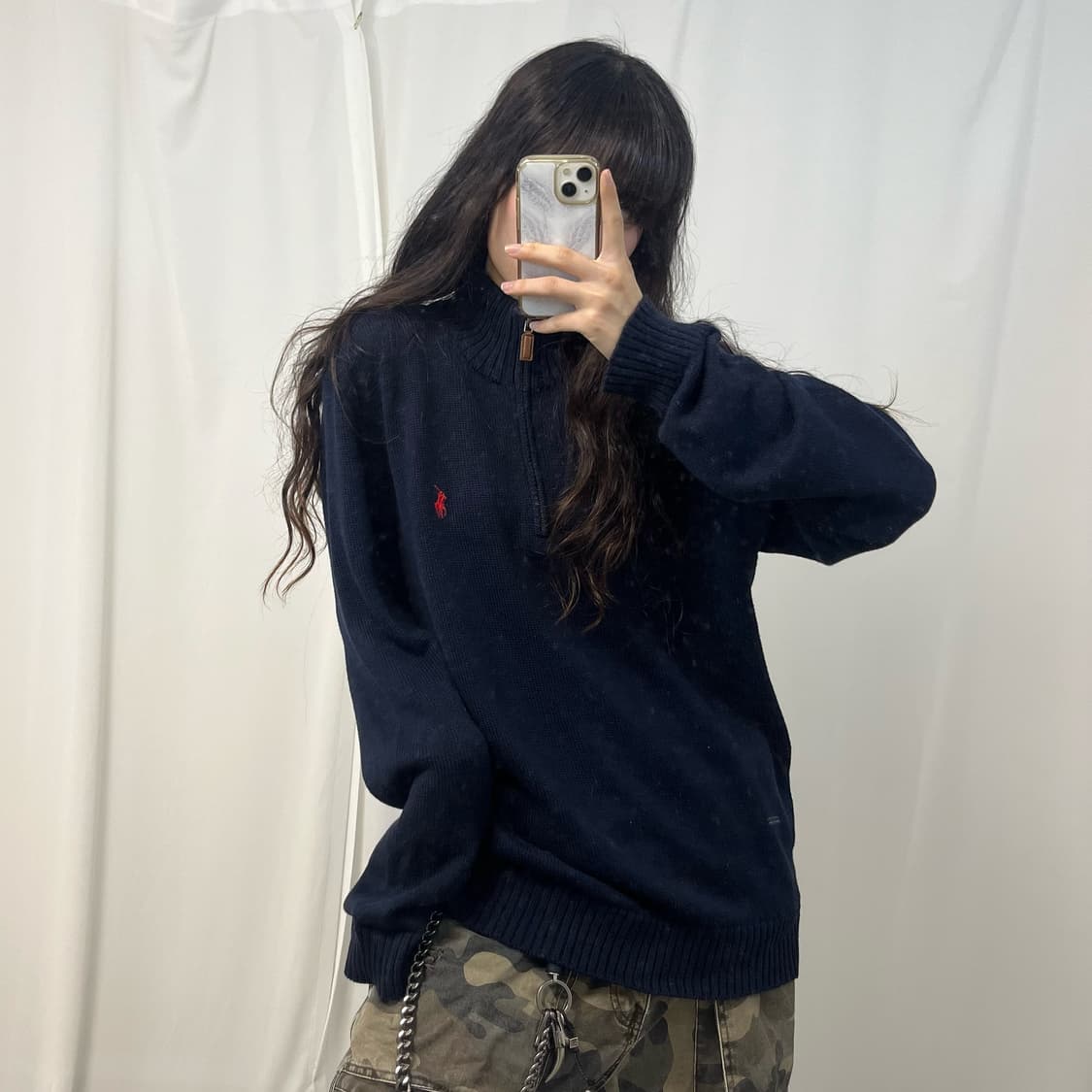 Polo Ralph Lauren navy half-zip knit 상품이미지1