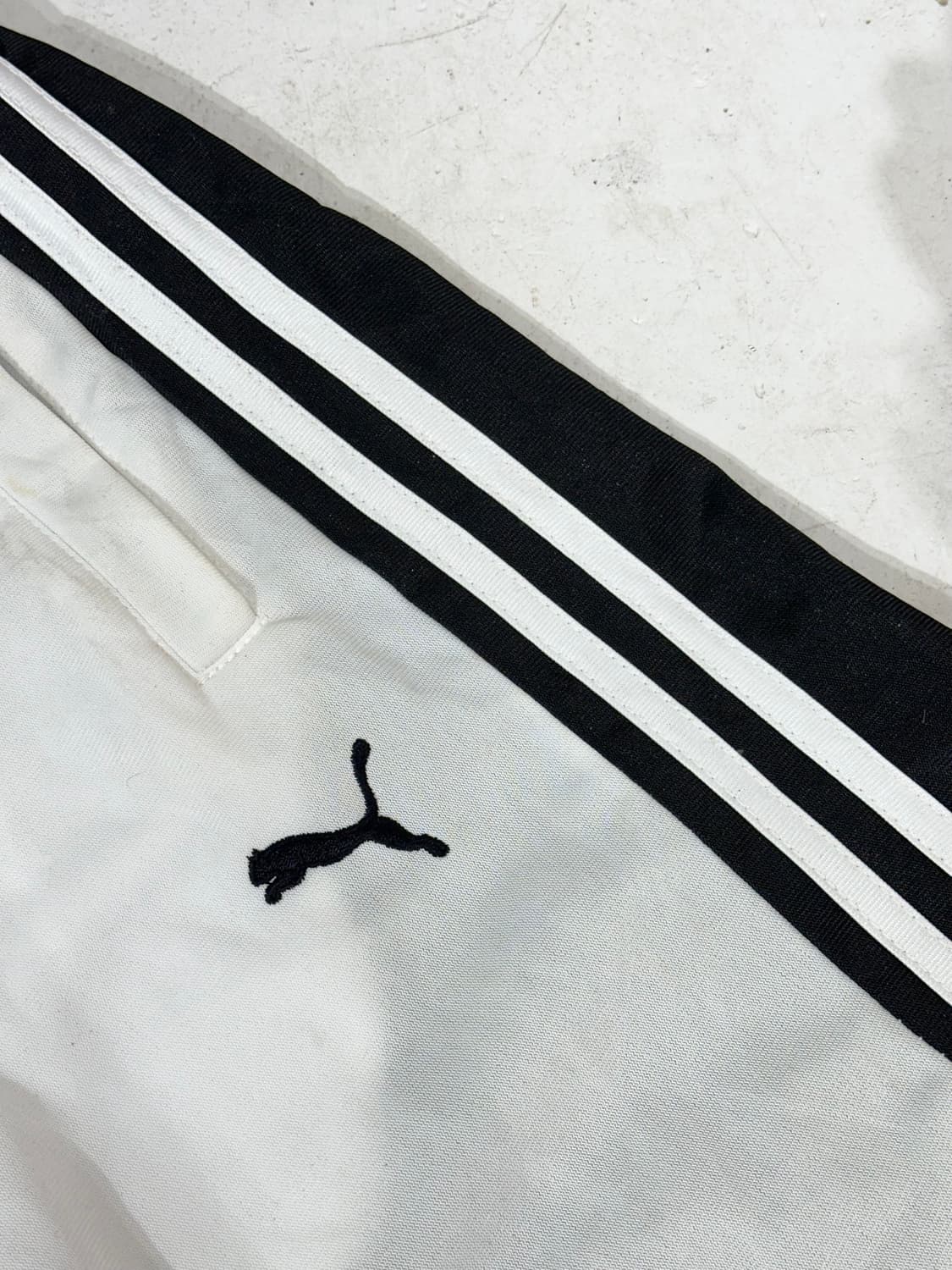 푸마 데드스탁 와이드 화이트 블랙 사이드 라인 추리닝 트레이닝 팬츠 L 상품이미지6