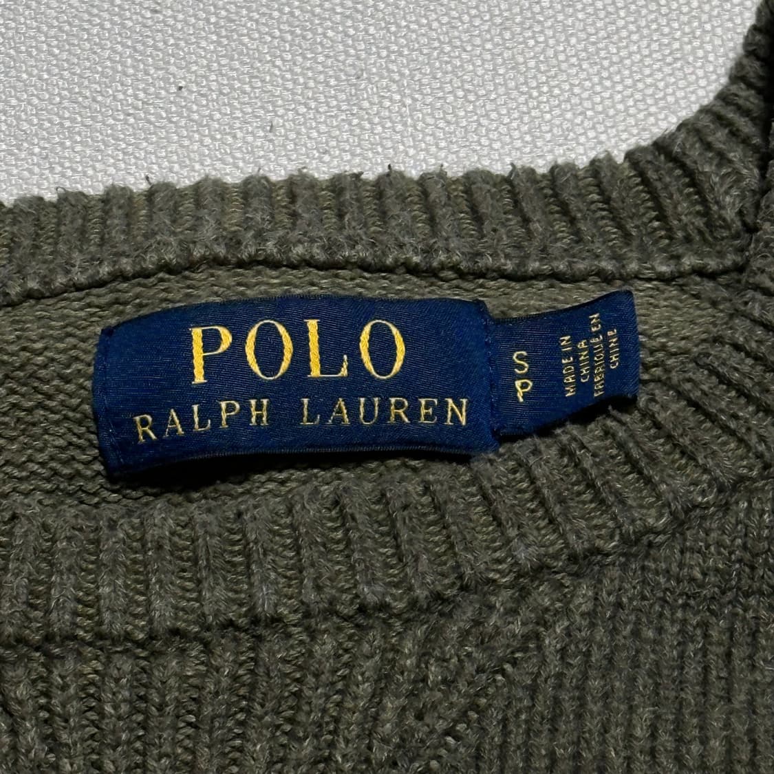 S 폴로랄프로렌 카키 코튼 니트 상품이미지4
