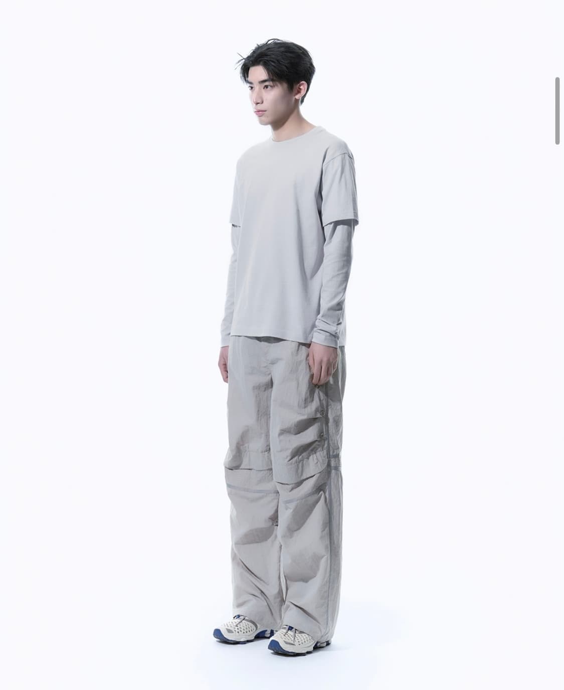 산산기어 테이프드 버튼 팬츠 라이트 그레이 상품이미지3