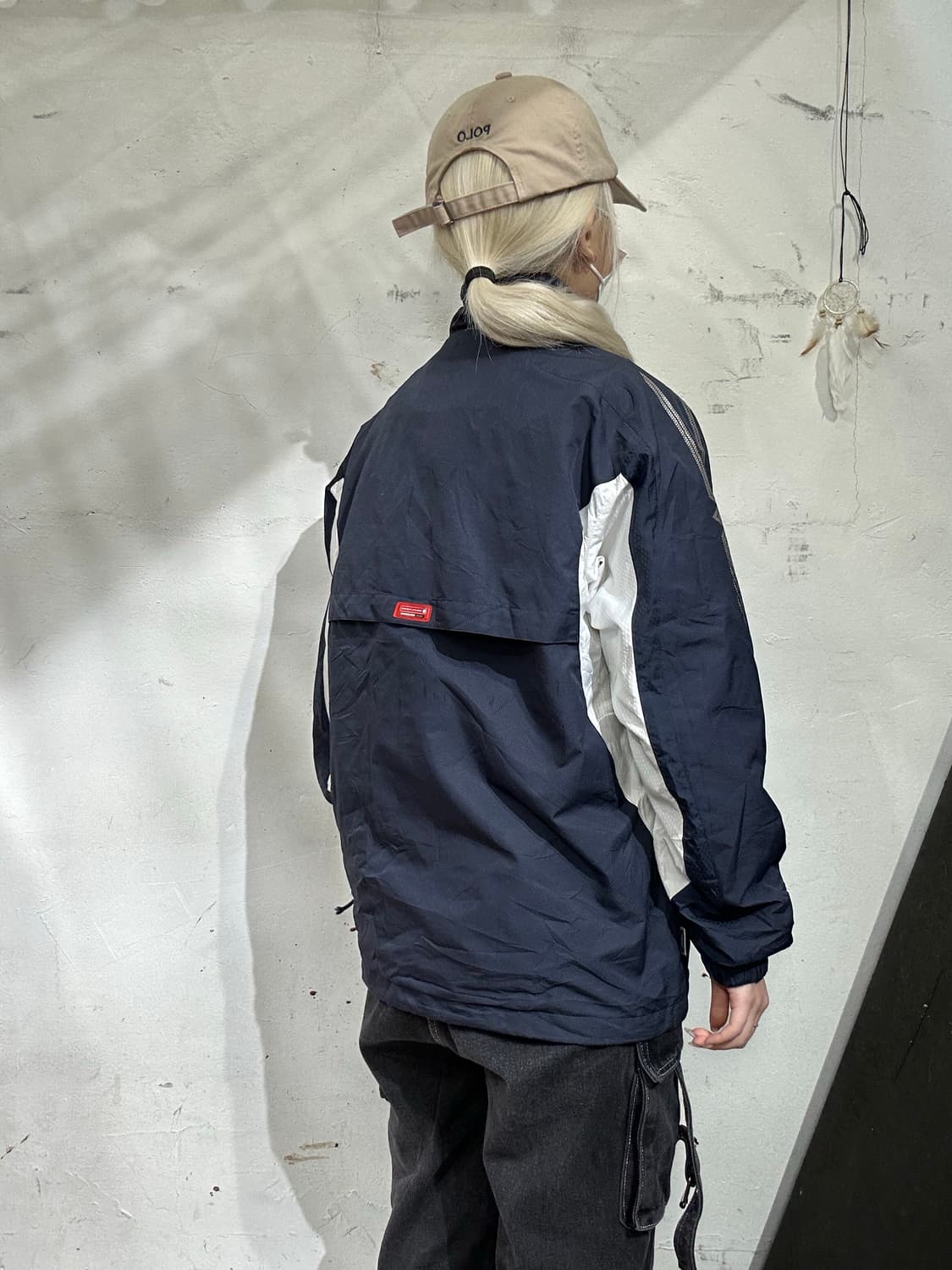 미즈노 일본판 오버핏 네이비 바람막이 자켓 S 상품이미지3