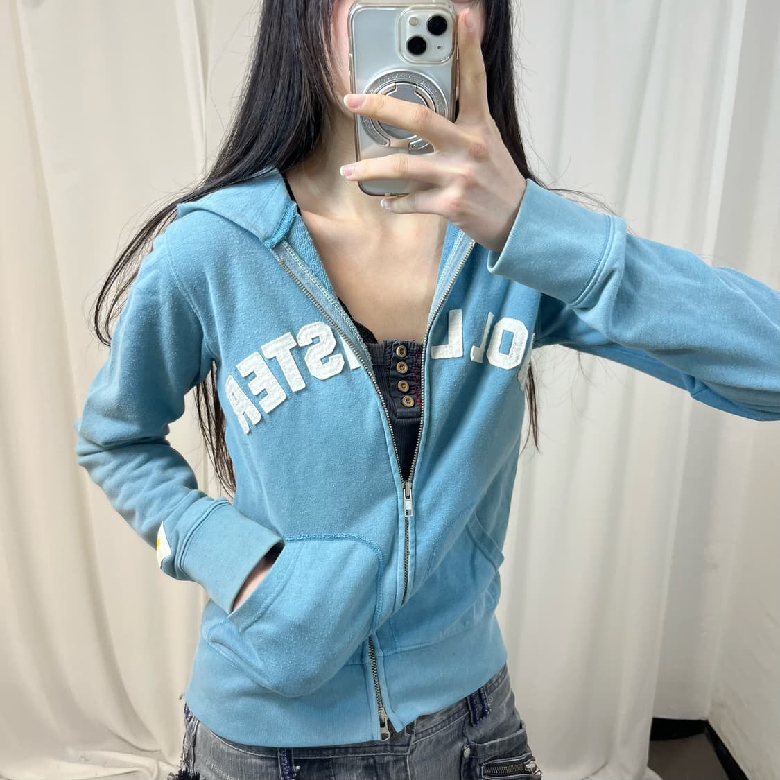 Hollister mint zip-up hoodie 상품이미지2