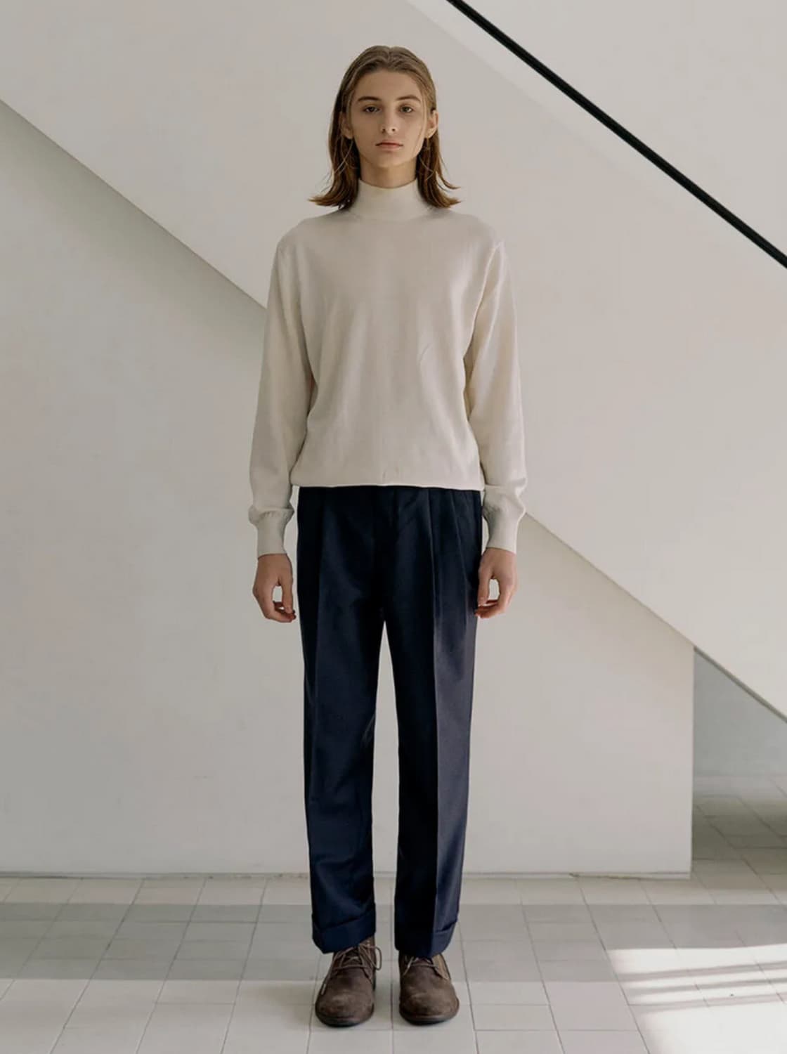 erd 울100% 플란넬 투플리츠 슬랙스 다크네이비  30 상품이미지1