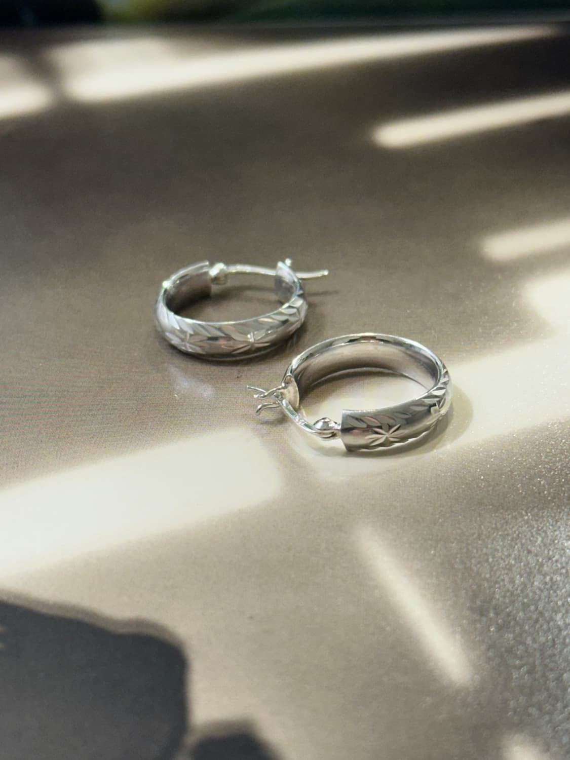 Shine Cut 925silver Hoop Earring✨ 상품이미지4