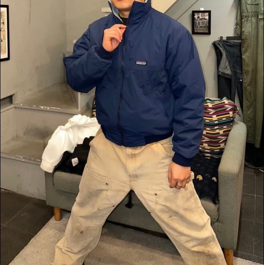 Patagonia 파타고니아 쉘드 신칠라 봄버 자켓 (navy) 상품이미지1