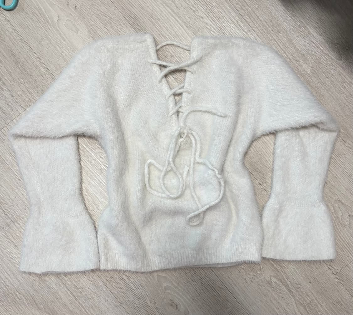 화이트 니트 아일렛 갸루 히메갸루 펑크 니트탑 상품이미지2