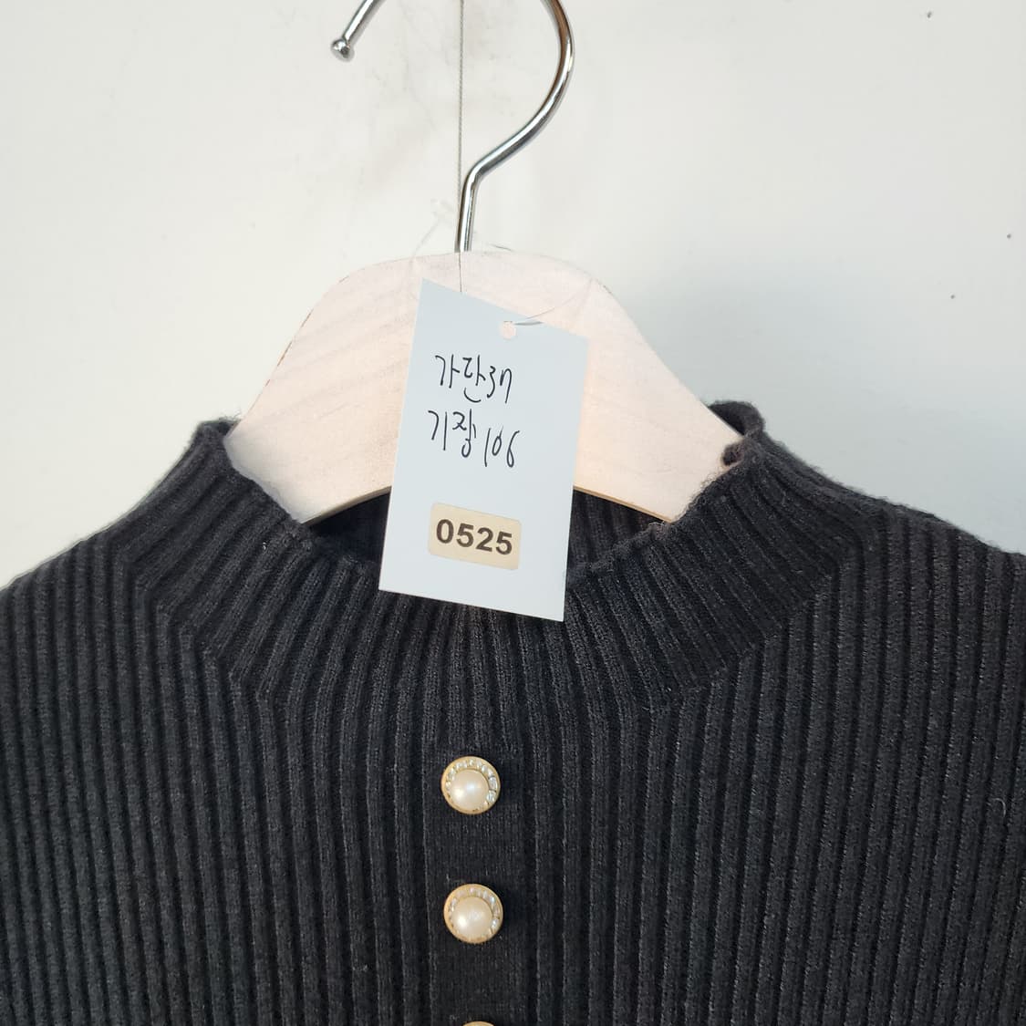 라인바이린 블랙 골지 니트 롱 원피스 상품이미지7