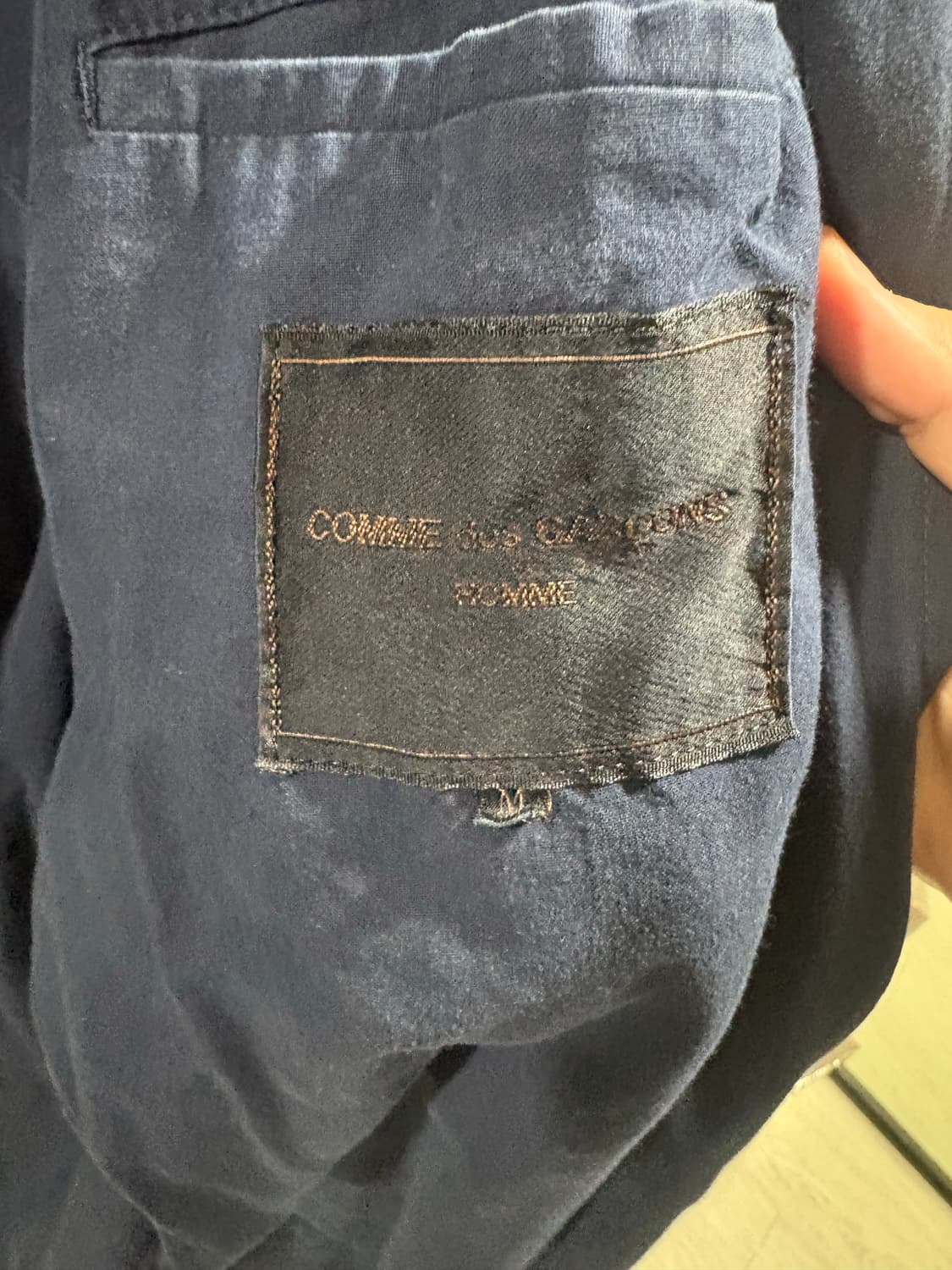 꼼데가르송 옴므 싱글코트 네이비 m 상품이미지5