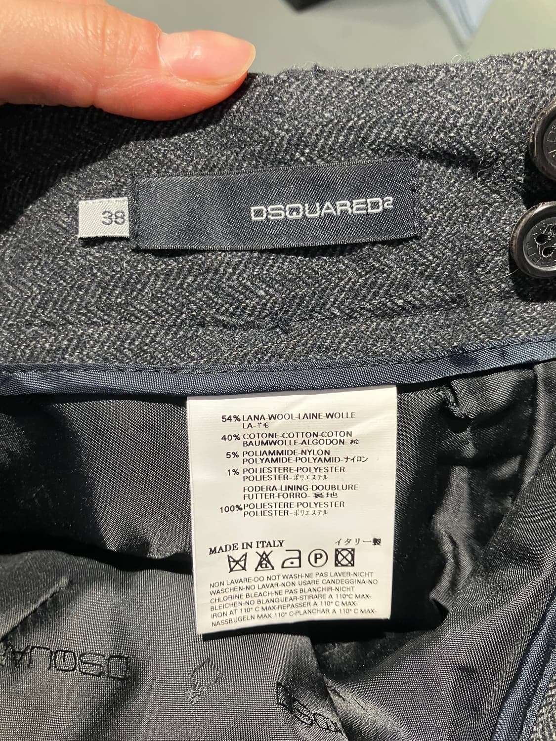 DSQUARED2 헤링본 울 크롭 슬랙스 28 상품이미지7