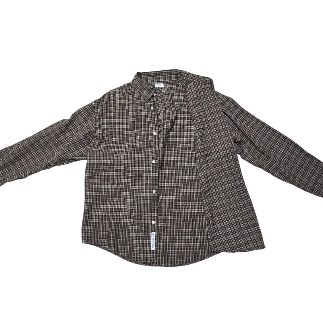 Mmlg 시리즈 브라운 체크 패턴 셔츠 상품이미지2