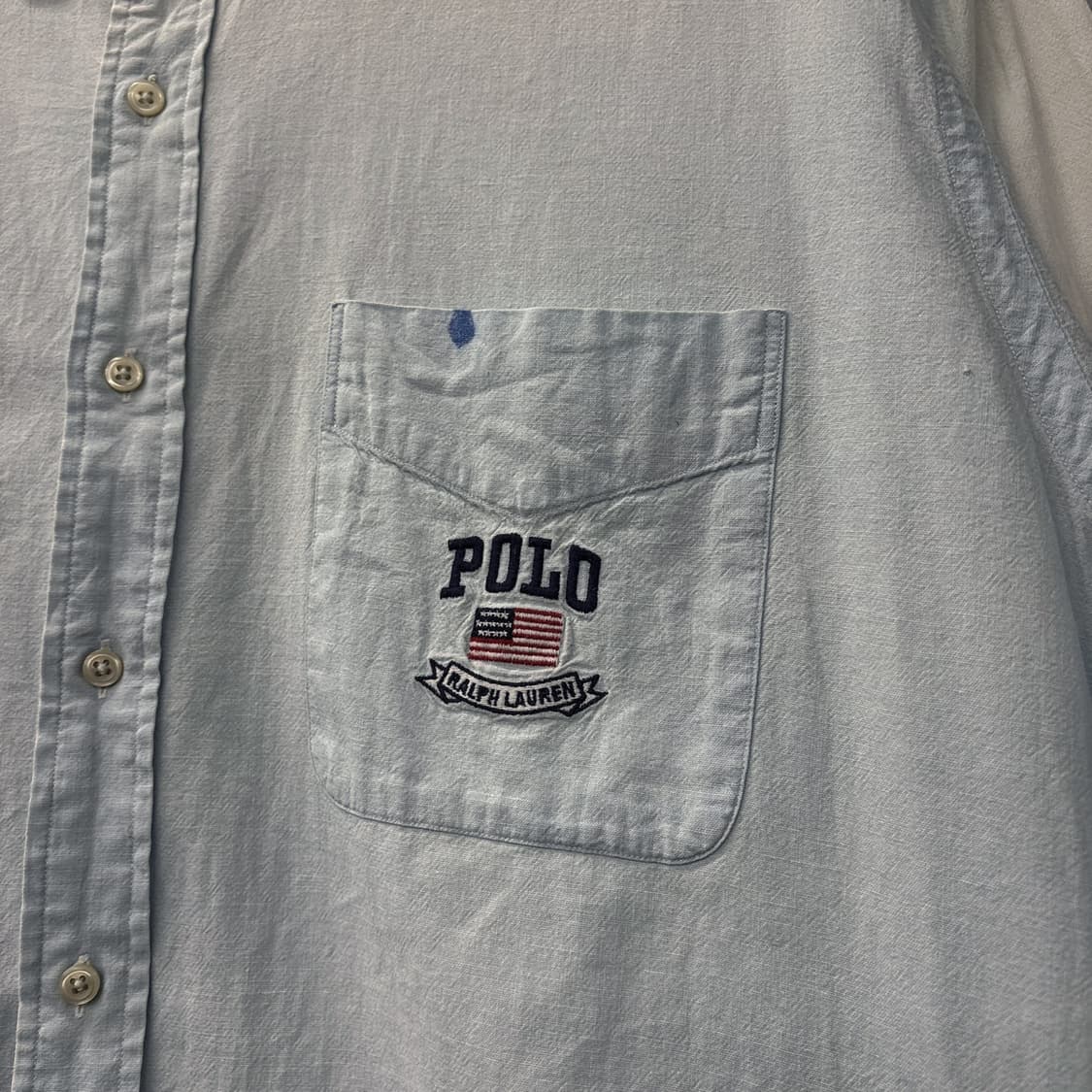 90s 폴로 랄프로렌 Elliot 라인 샴브레이 워크 셔츠 N1007 상품이미지5