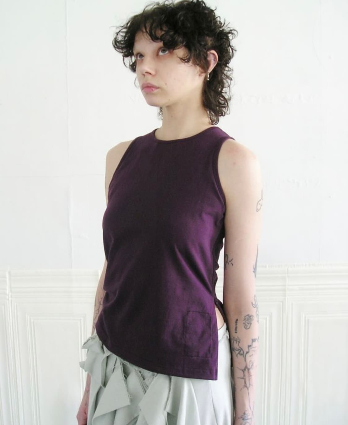 에옹쓰 Side Zipper Cotton Top(Purple) 상품이미지2