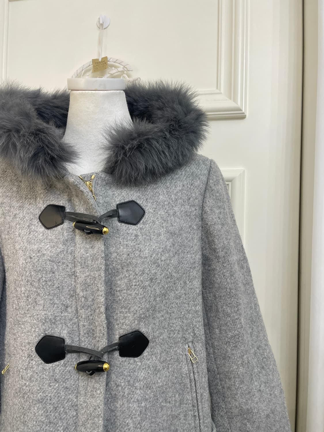 gray hoodie fur pocket point coat 상품이미지6