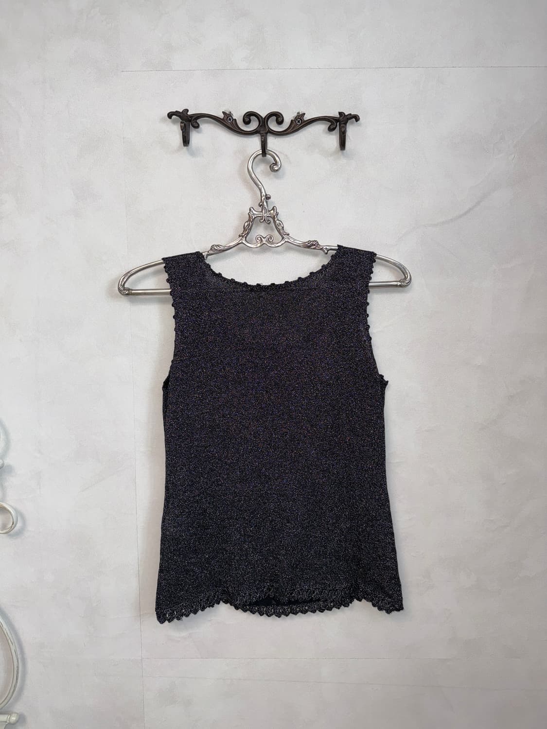 Hiroko Koshino glitter crochet 슬리브리스 상품이미지3