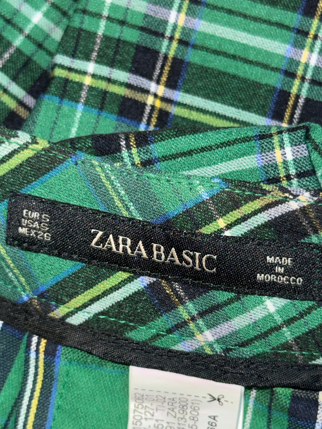 Zara Chain Green Check Skirt 상품이미지3