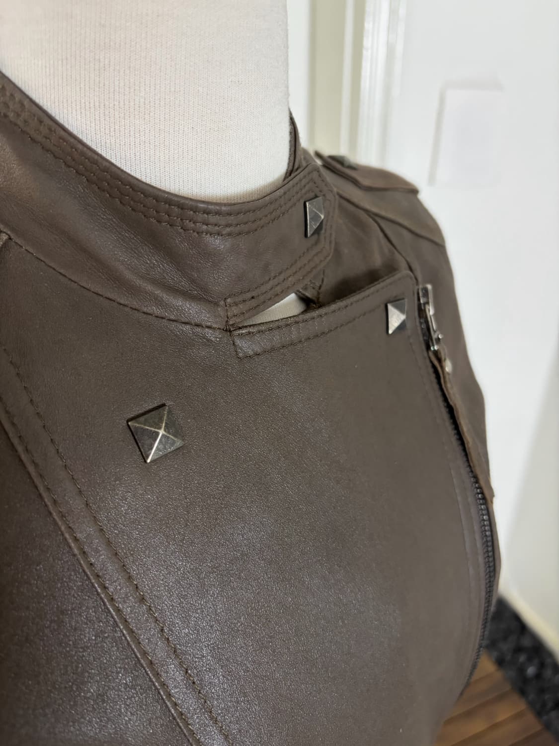 바이크 자켓 브라운 피라미드 스터드 y2k 상품이미지5