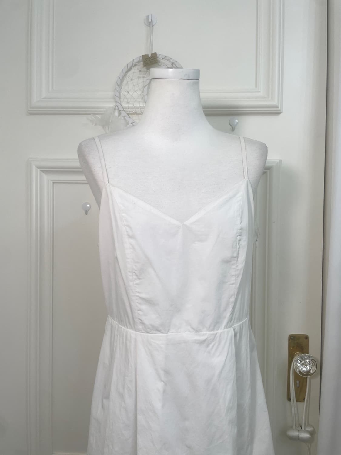 white pleats back shirring flare long op 상품이미지5
