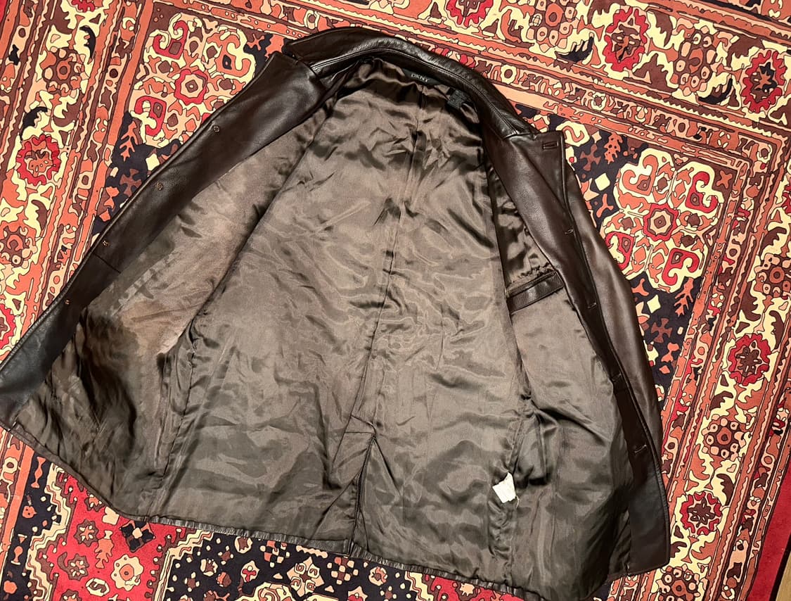 ( XL ) dkny 가죽코트 가죽카코트 레더자켓 양가죽자켓 아메카지 상품이미지4