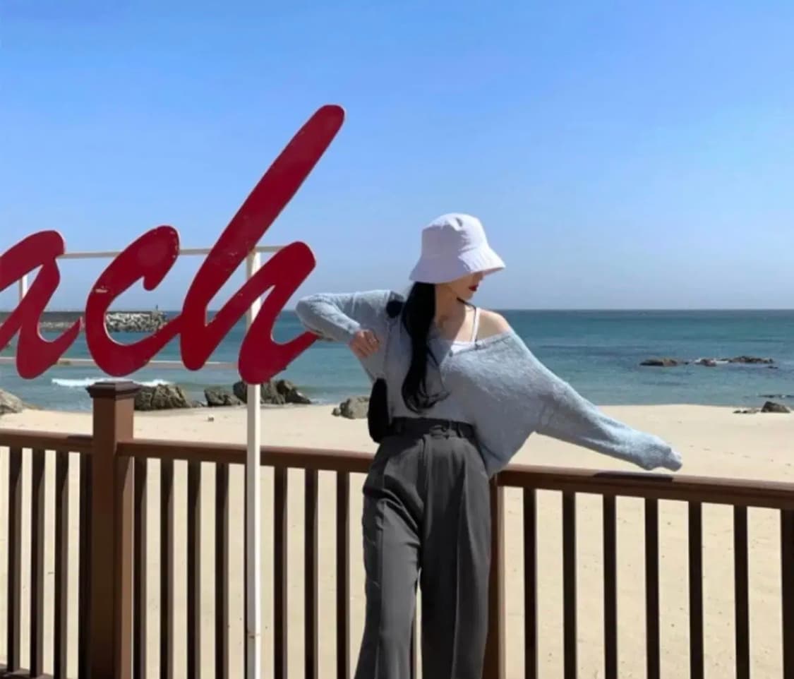 [S]룩넌 하이웨스트 차콜모카 슬랙스 팬츠 상품이미지2