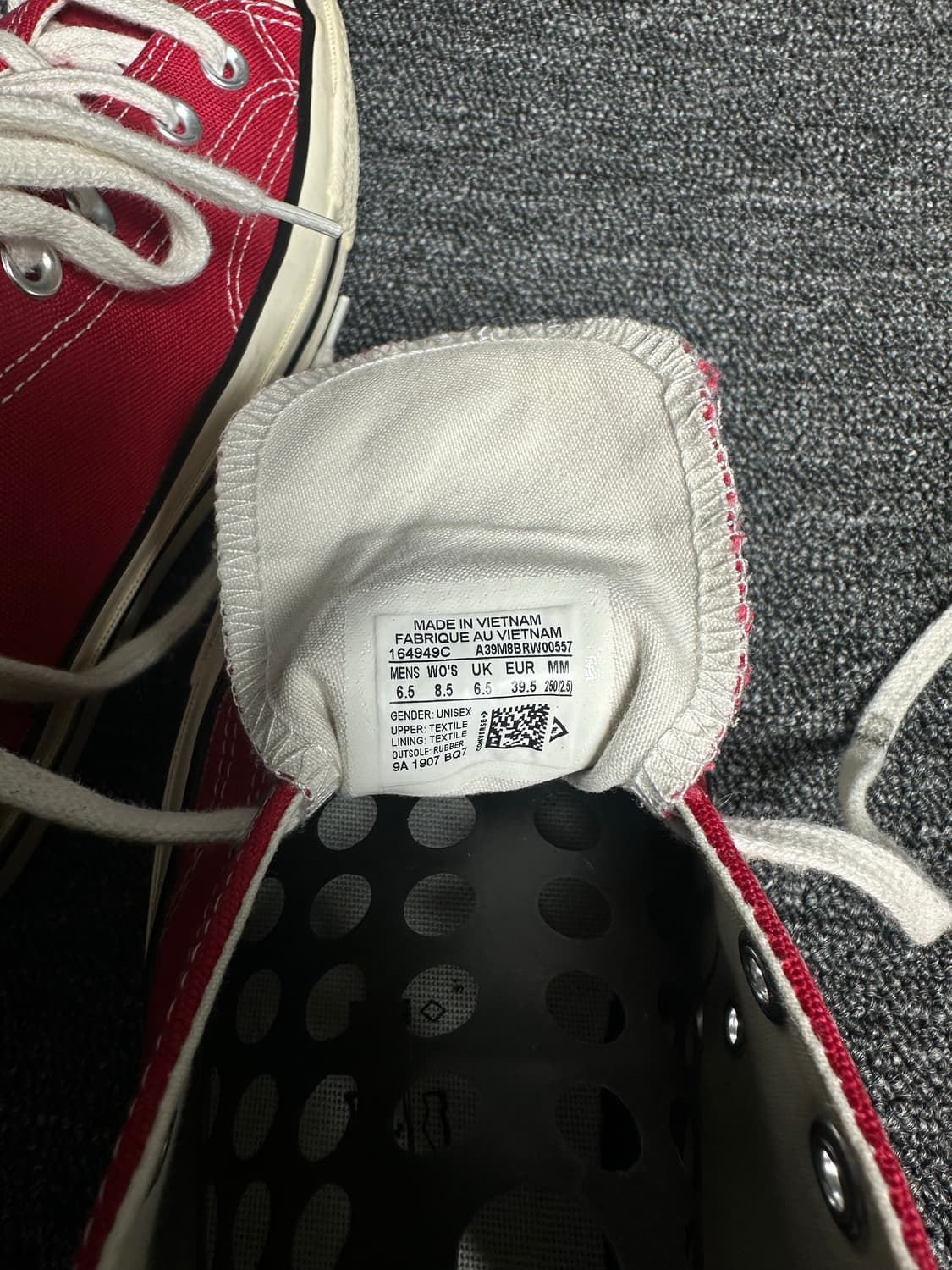 컨버스 척테일러 70 로우 레드 245mm 상품이미지6