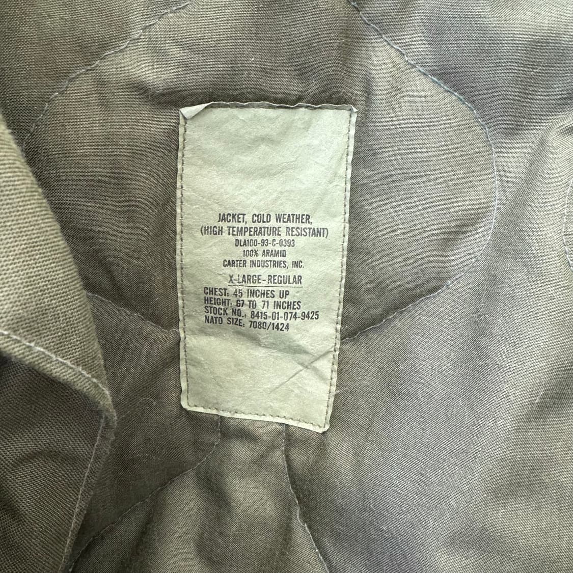 90s US Army 미군 CVC 탱크 봄버 자켓 (XL) 상품이미지7