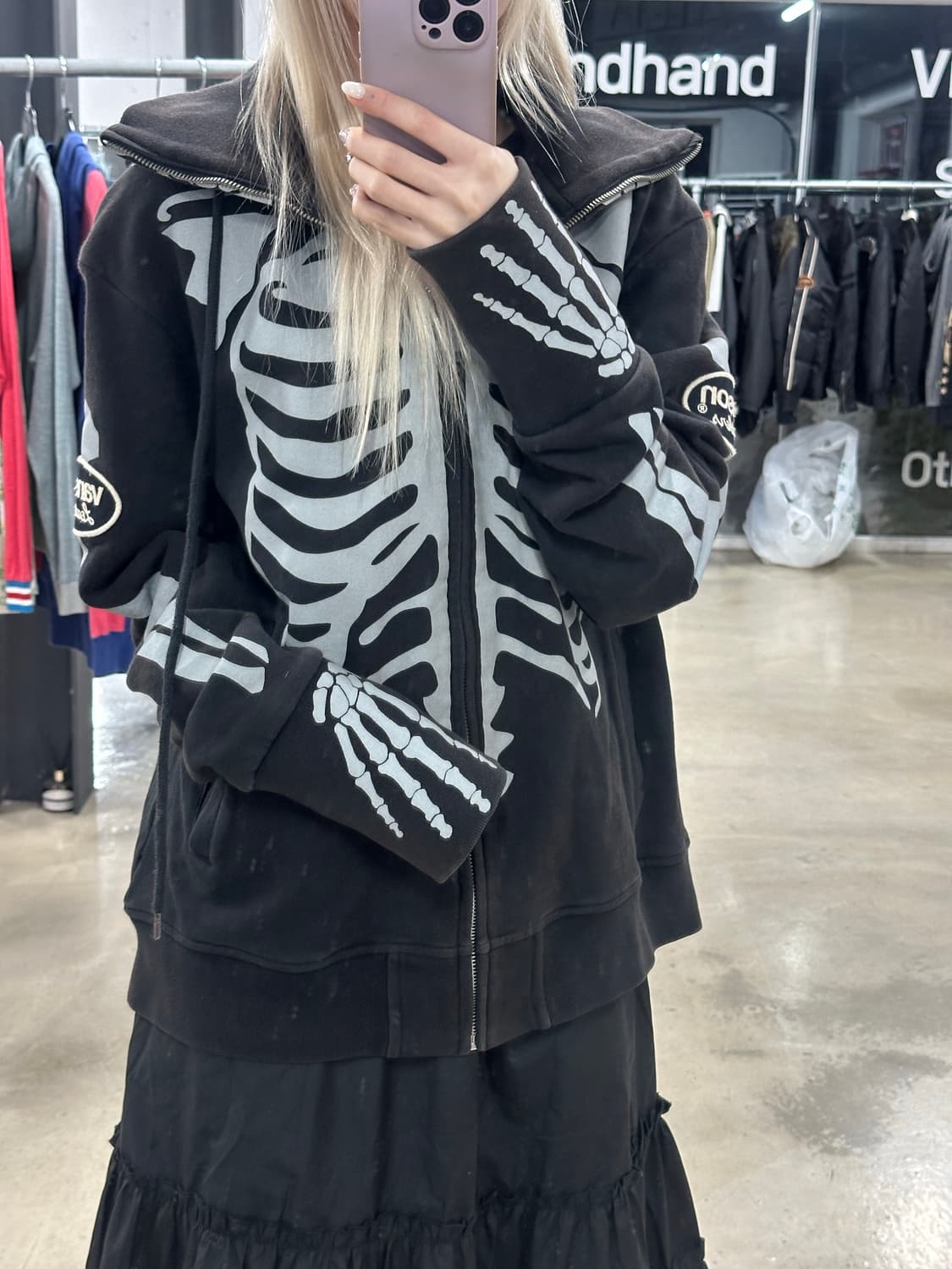 벤슨 본 스켈레톤 넥워머 후드 집업 상품이미지3