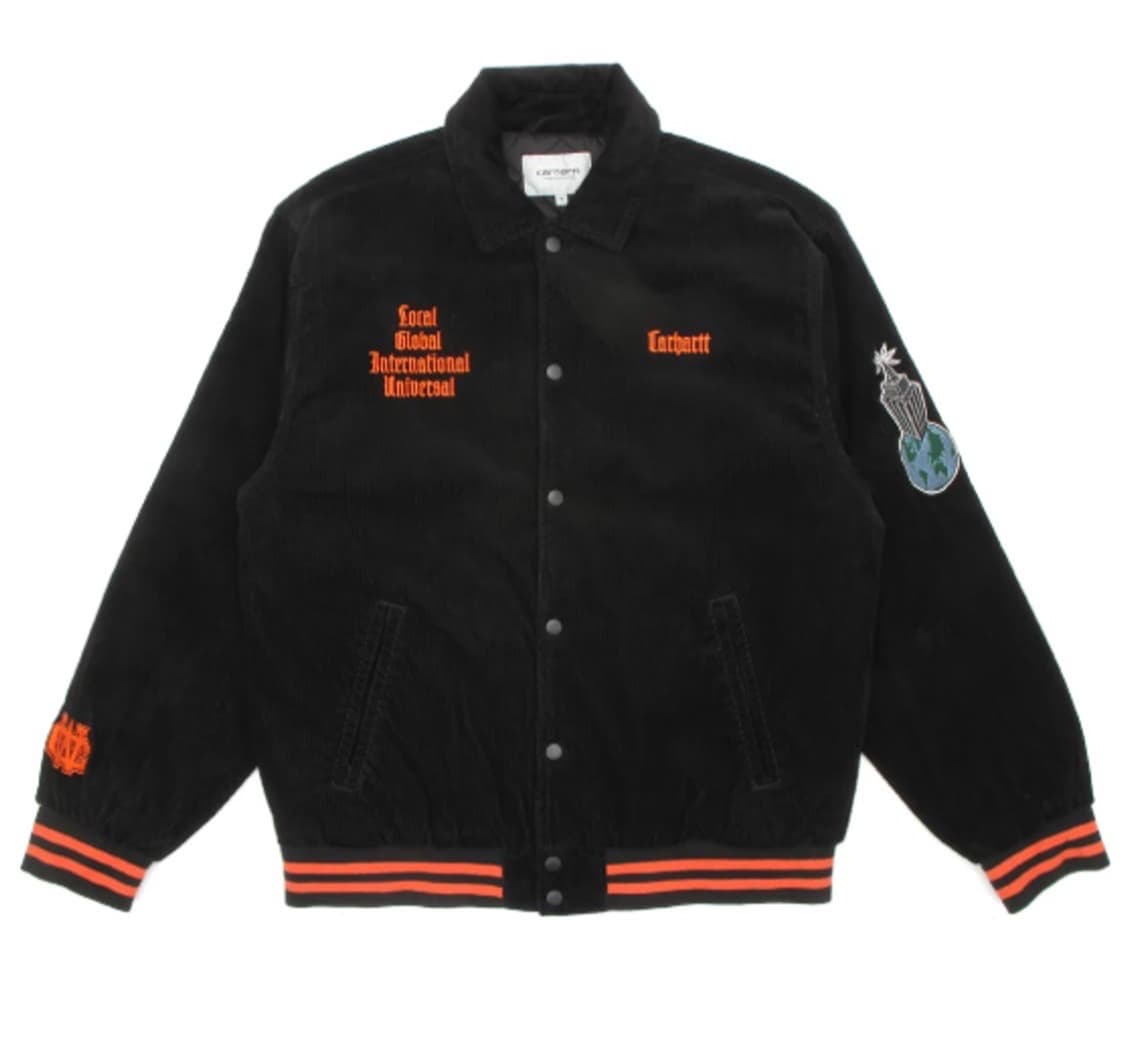 칼하트 letterman 레터맨 봄버 바시티 자켓 블 랙 M 상품이미지1