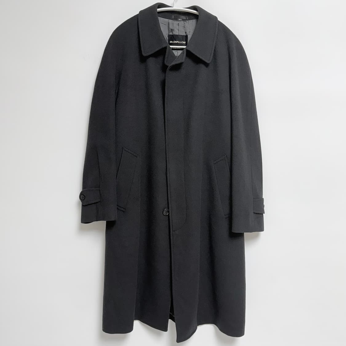 [캐시미어 100%] 블랙 롱 남성 코트 상품이미지1