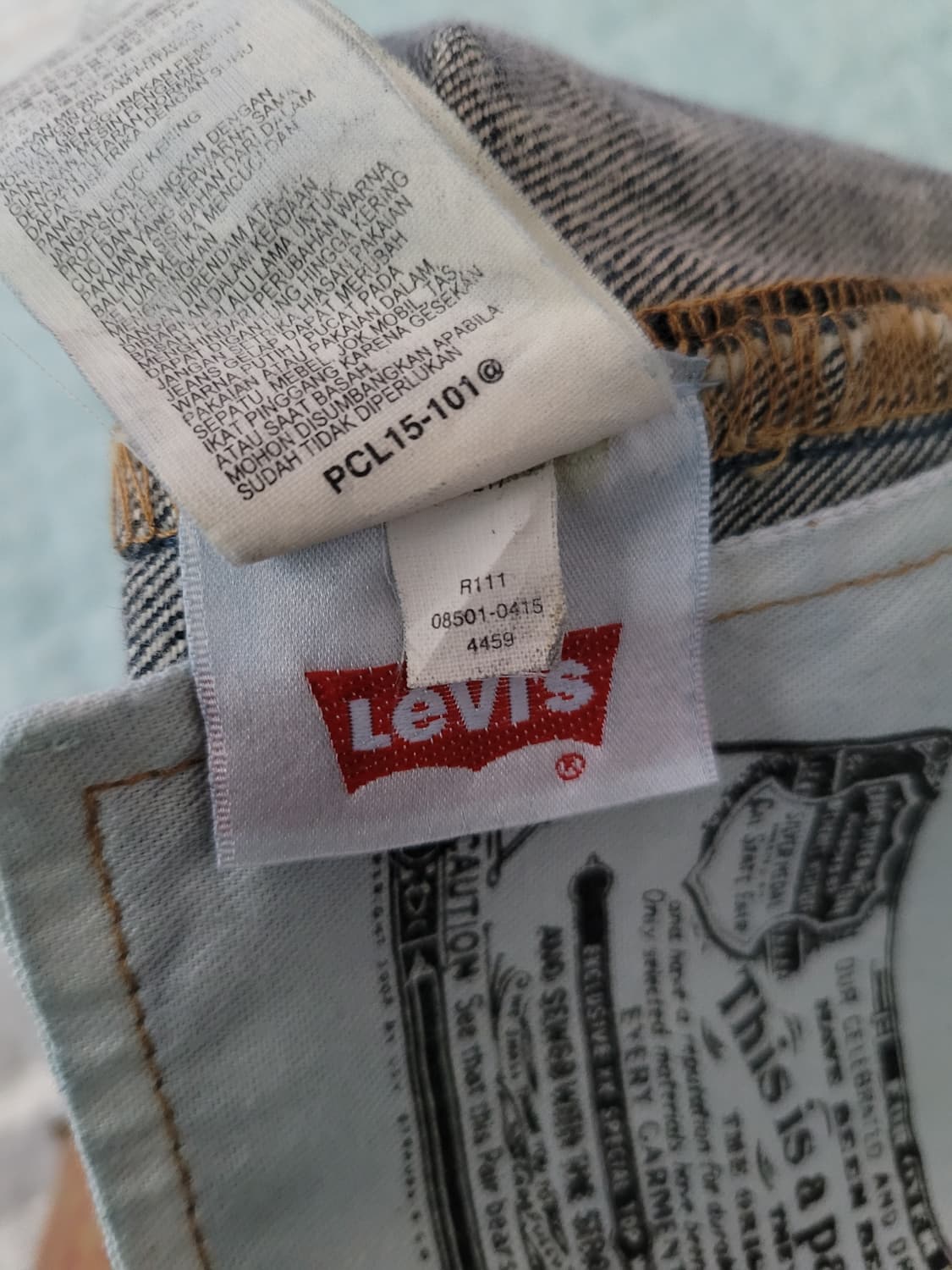 리바이스 08 501. 레귤러스트레이트 다크블루워싱진. 32사이즈 상품이미지4