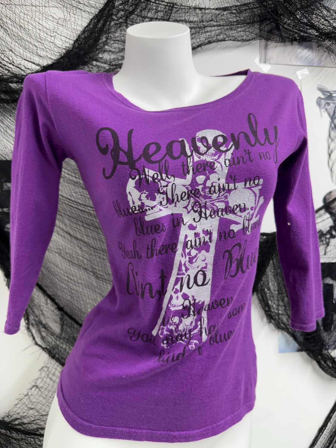 Skull lettering printing quarter sleeve 상품이미지2