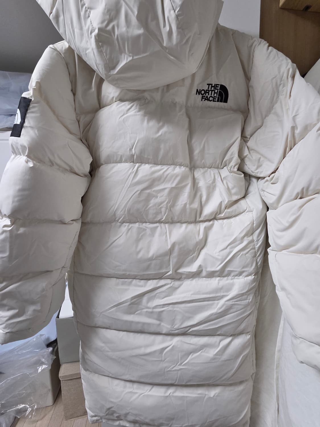 노스페이스 구스다운 아이보리 롱 패딩 95 상품이미지5