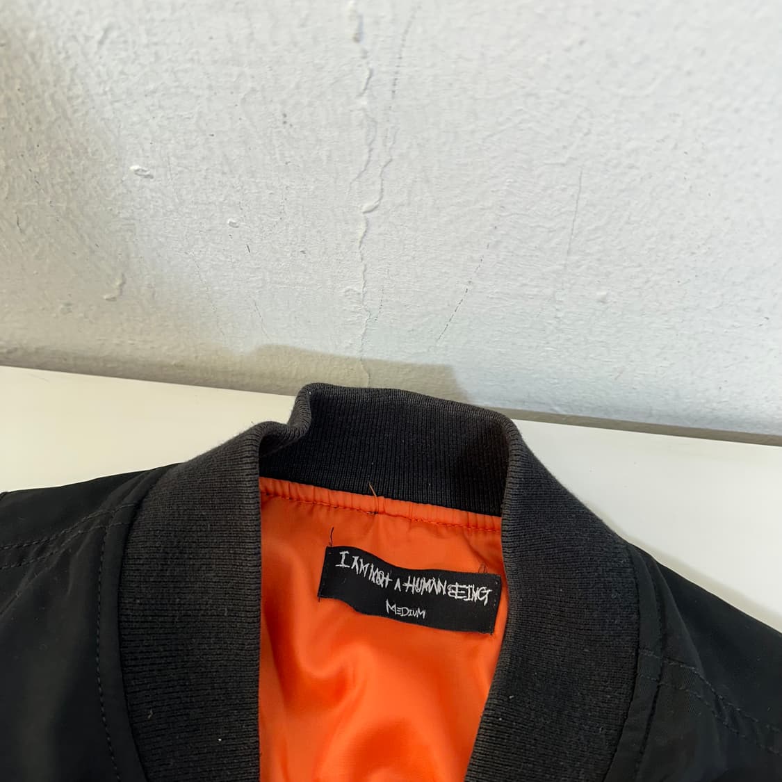 M 아임낫어휴먼비잉 블랙 오버핏 MA1 항공점퍼 상품이미지6