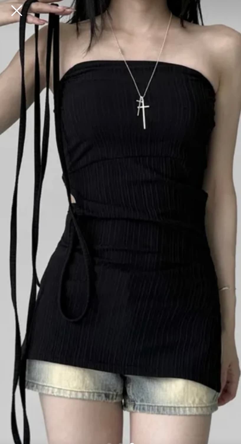 레이어드 스트랩 탑 원피스(블랙.새상품) 상품이미지3